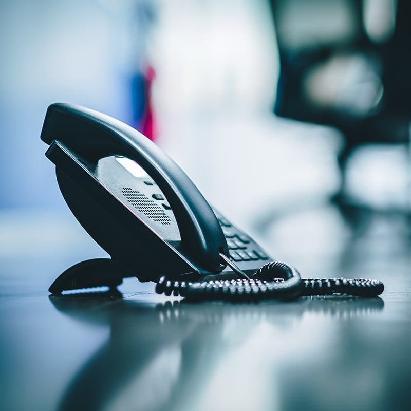 IP phone installed in office building setup