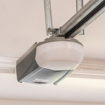 Black Garage door opener installed in home