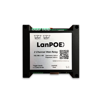 LanPoE 2 channel web relay top view