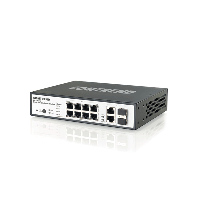 Comtrend ES-7246PoE
8-Port PoE+ Lite-Smart Fast Ethernet Switch