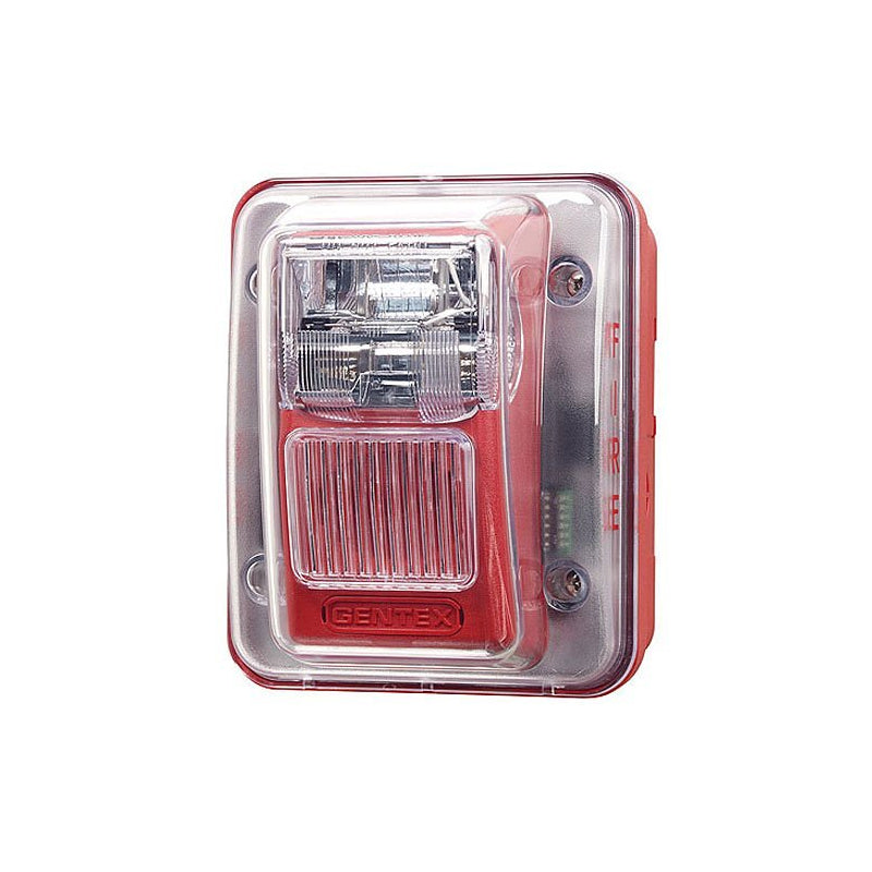 Gentex WGEC24-75WR Red Commander Series Low-Profile Evacuation Weatherproof Horn and Strobe with GOE Enclosure
