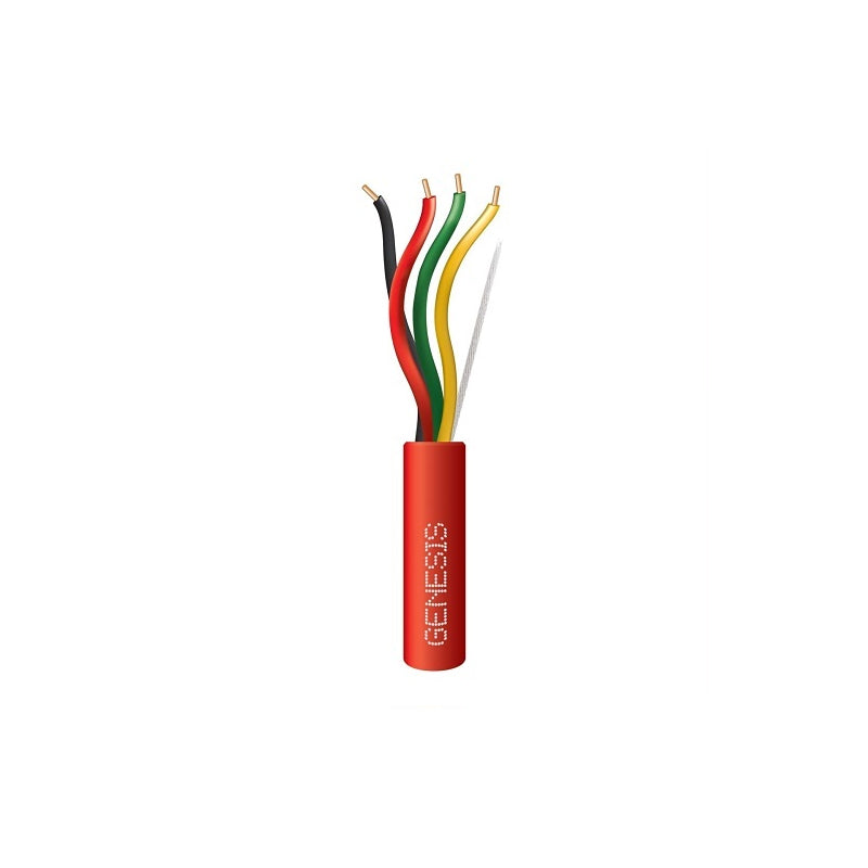 Honeywell 43015804 Genesis Red 250-Foot 22/4 Solid Unshielded Fire Alarm Riser Cable