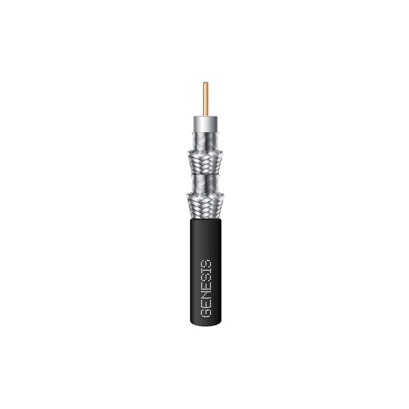 Honeywell 50071108 Genesis Black 1000-Foot RG6 CCS 75 Ohm Coaxial with Quad-Shield General Purpose Cable