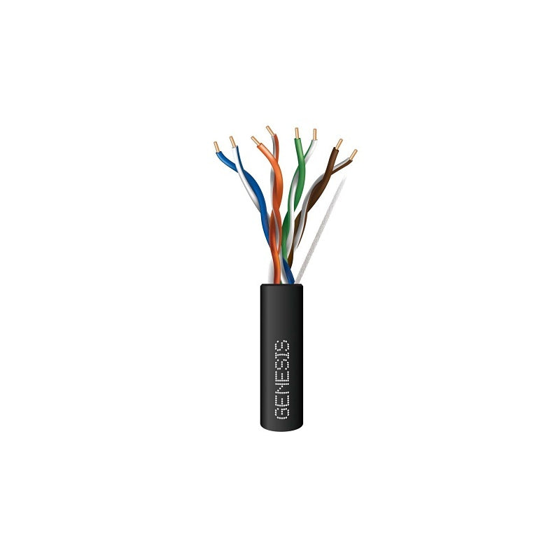 Honeywell 50881108 Genesis Black 1000-Foot 24/4-Pair Cat 5e Unshielded Plenum Cable