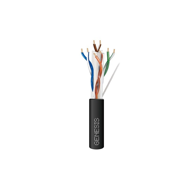 Honeywell 51101008 Genesis Black 1000-Foot 24/4-Pair Cat 6 Unshielded Water-Blocked Networking Direct Burial Cable