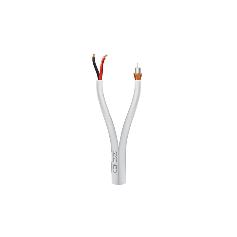 Honeywell 65086101 Genesis White 500-Foot RG59 BC 75 Ohm Coaxial with CCA Braid and 18/2 Stranded Unshielded General Purpose Cable