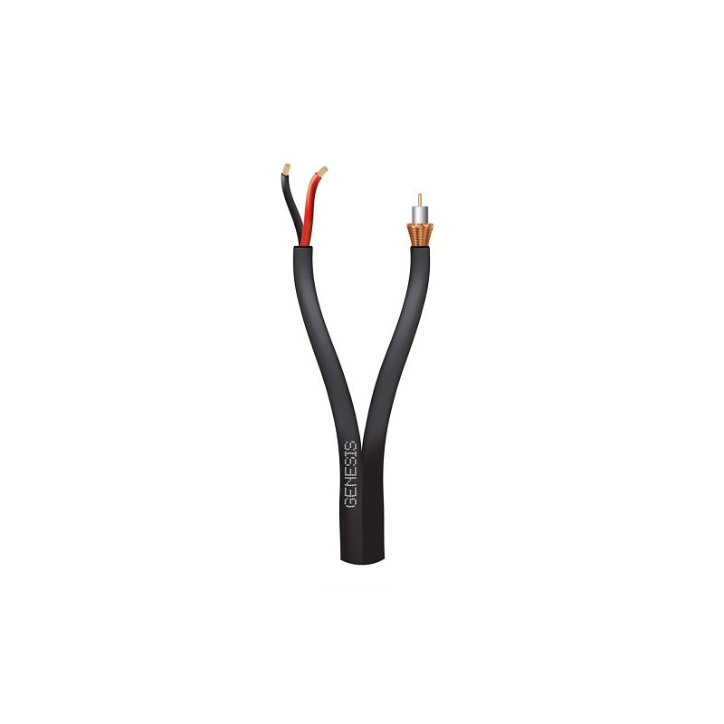 Honeywell 65086108 Genesis Black 500-Foot RG59 BC 75 Ohm Coaxial with CCA Braid and 18/2 Stranded Unshielded General Purpose Cable