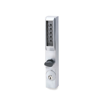 Kaba 300126D41 Satin Chrome Narrow Stile Mechanical Pushbutton Lock
