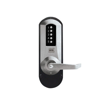 Kaba 5010XSWL26D41 Schlage C Satin Chrome Simplex Pushbutton Lock with Winston Lever