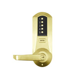 Kaba 5041XSWL-03-41 Bright Brass Cylindrical Combination Lever Lock with Passage