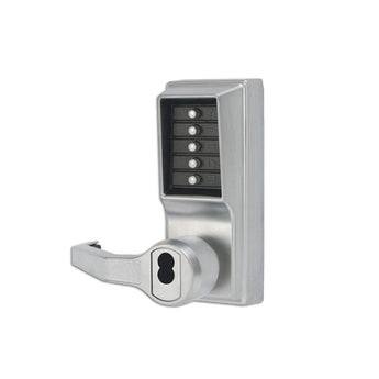 Kaba LL1076B26D41 Satin Chrome Left-Hand Entry Pushbutton Lever Mechanical Door Lock