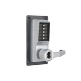 Kaba LRP1020B26D41 Satin Chrome Right-Hand Exit Trim Pushbutton Lever Mechanical Door Lock