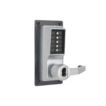 Kaba LRP1020B26D41 Satin Chrome Right-Hand Exit Trim Pushbutton Lever Mechanical Door Lock