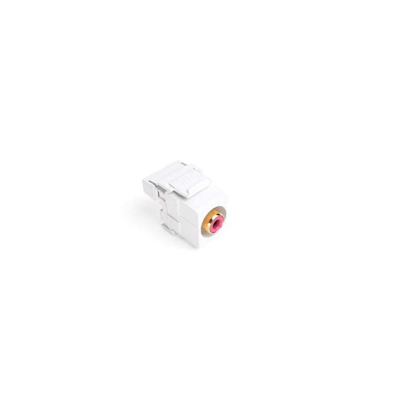 Leviton 40735-RRW White with Red Barrel RCA 110-Termination QUICKPORT™ Connector