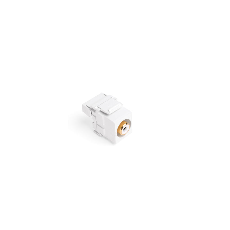 Leviton 40735-RWW White with Gold Barrel RCA 110-Termination QUICKPORT™ Connector