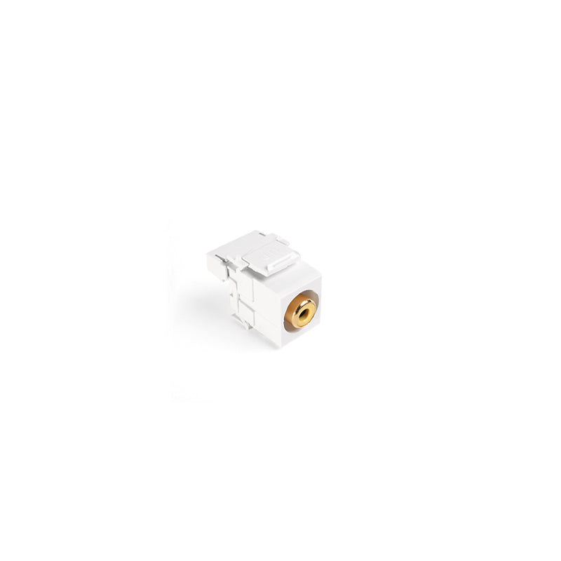Leviton 40735-RYW White with Yellow Barrel RCA 110-Termination QUICKPORT™ Connector
