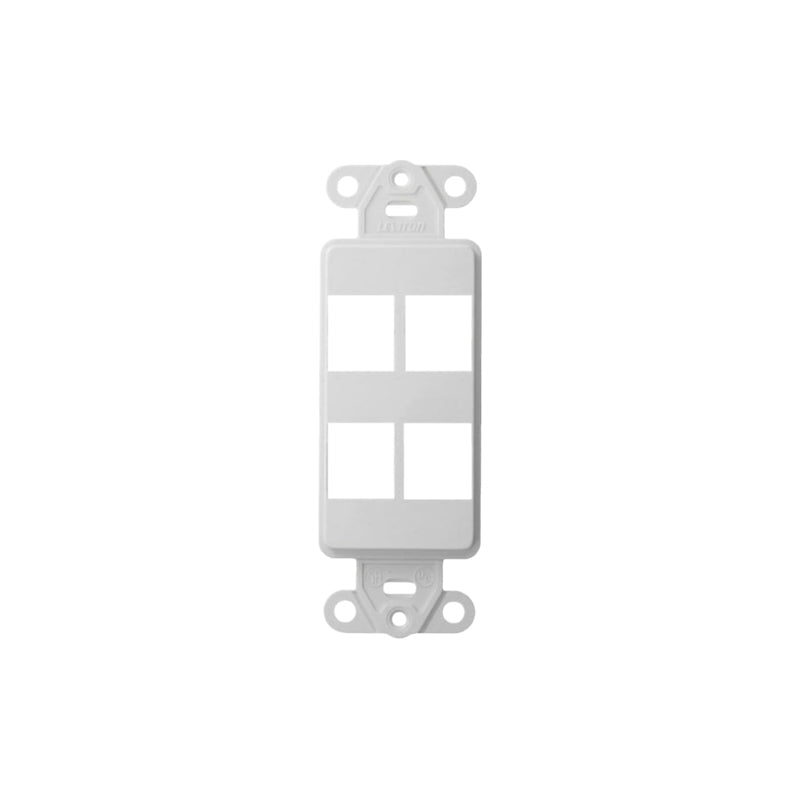 Leviton 40754-BW White 4-Port QuickPort Decora Wallplate Insert