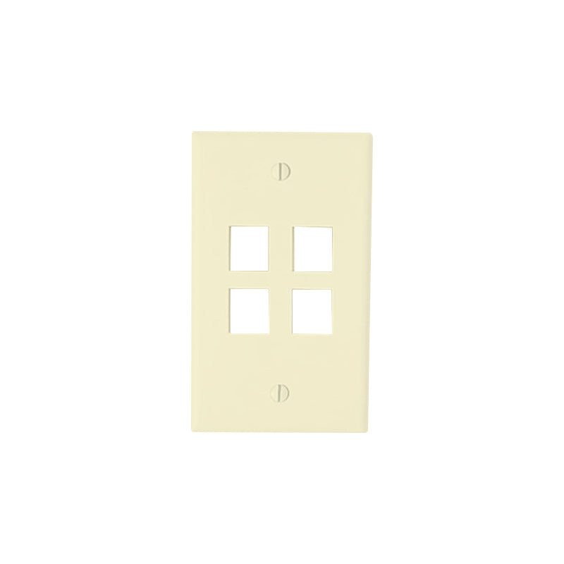 Leviton 40804-BT Almond 4-Port Single-Gang QuickPort Wallplate