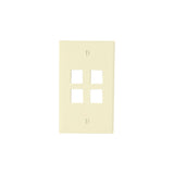 Leviton 40804-BT Almond 4-Port Single-Gang QuickPort Wallplate
