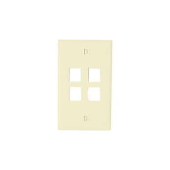 Leviton 40804-BT Almond 4-Port Single-Gang QuickPort Wallplate