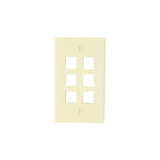 Leviton 40806-BT Almond 6-Port Single-Gang QuickPort Wallplate