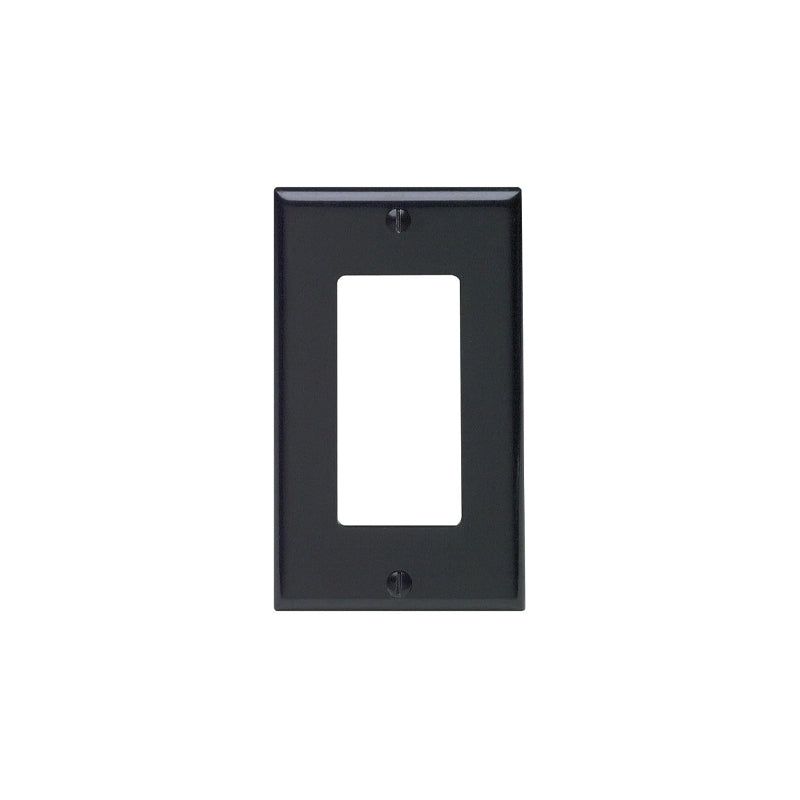 Leviton 80401-E Black Standard Size Thermoset Device Mount Single-Gang Decora Wallplate