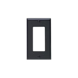 Leviton 80401-E Black Standard Size Thermoset Device Mount Single-Gang Decora Wallplate