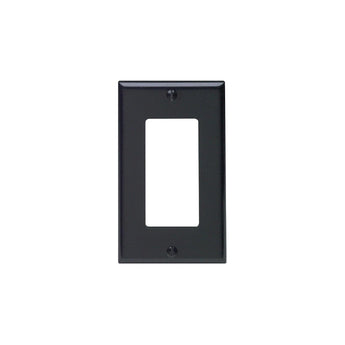 Leviton 80401-E Black Standard Size Thermoset Device Mount Single-Gang Decora Wallplate