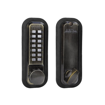 LockeyUSA 2210AB Antique Brass Mechanical Keyless Combination Deadbolt Lock