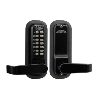 LockeyUSA 2835JB/MG Jet Black Marine Grade Mechanical Keyless Lever Lock with Passage