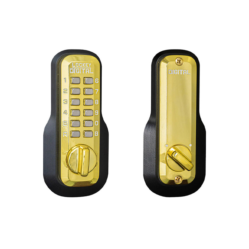 LockeyUSA M210BB Bright Brass Mechanical Keyless Combination Deadbolt Lock