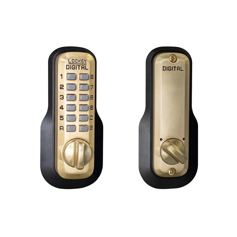 LockeyUSA M210SB Satin Brass Mechanical Keyless Combination Deadbolt Lock