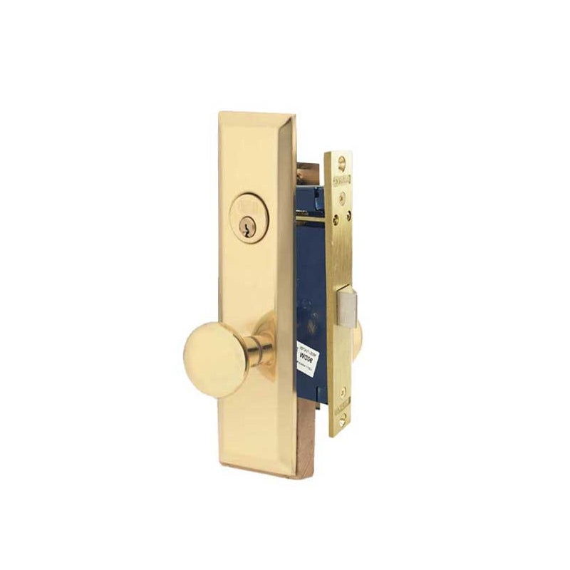 Marks USA 114DW/26D-RH Right-Hand Bright Brass Metro Mortise Entry Lock Vestibule