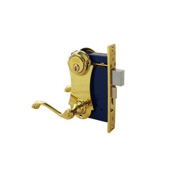 Marks USA 9215AC/3-W-RHR Bright Brass Right-Hand Reverse Ornamental Iron Mortise Lock