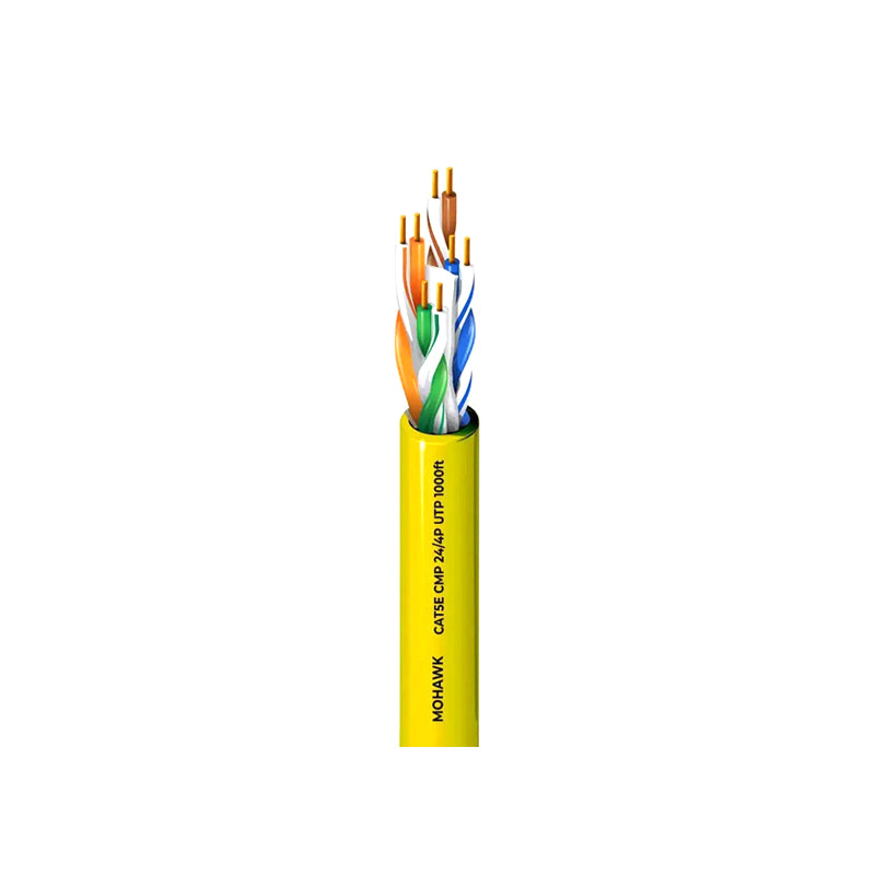 Mohawk M57550B Yellow 1000-Foot CAT5E Plenum UTP Solid Copper Cable