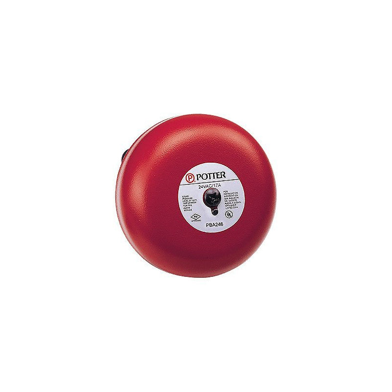 Potter PBA-246 Red 24V AC Indoor and Outdoor 6-inch Bell