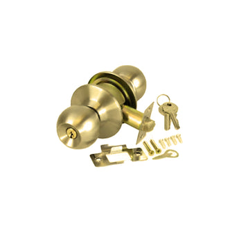 S. Parker B9160A03KD Polished Brass Entry Cylindrical Lock