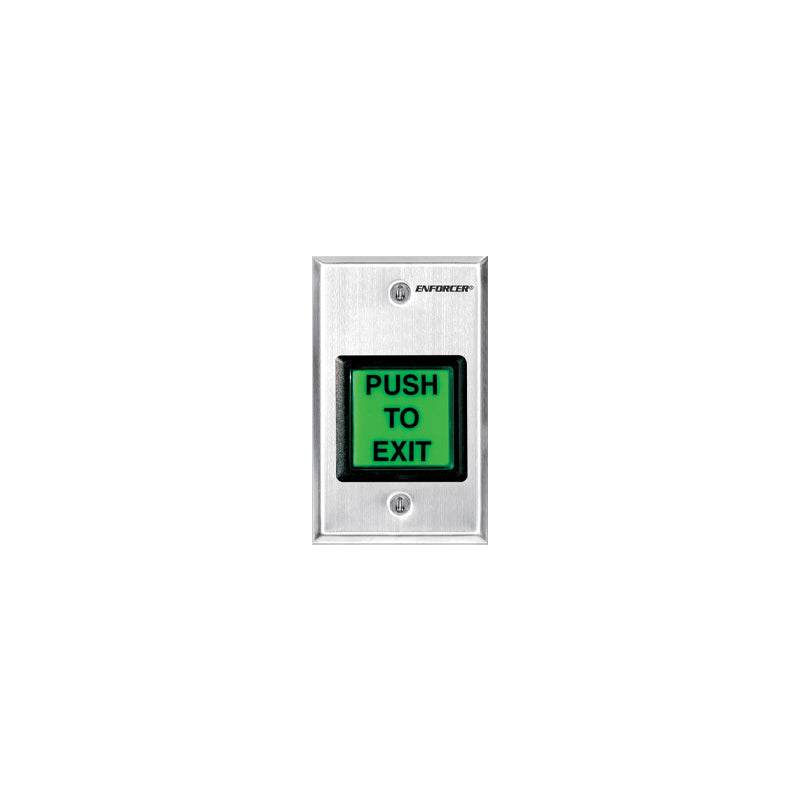 Seco-Larm SD-7202GC-PEQ 2-inch Square Illuminated Pushbutton Request-to-Exit Plate