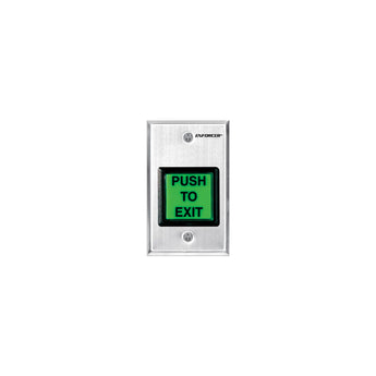 Seco-Larm SD-7202GC-PEQ 2-inch Square Illuminated Pushbutton Request-to-Exit Plate