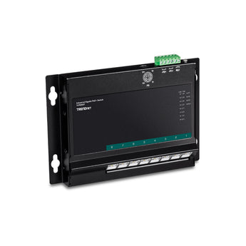 Trendnet TI-PG80F 8-Port Industrial Gigabit PoE+ Wall-Mounted Front Access