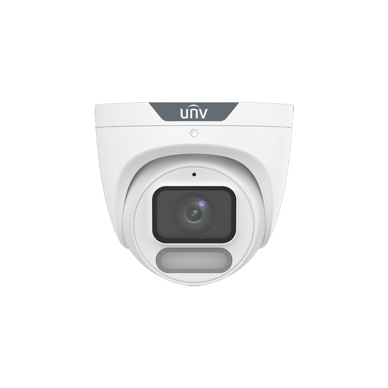 Uniview IPC3628SR-ADF28KM-WP 8MP WISE-ISP Warm Light Turret Camera with 2.8mm Lens and Built-in Mic
