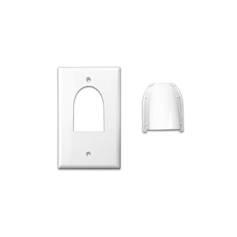 Vanco 120614X White Bulk Single Gang Custom Two-Piece Bulk Cable Wall Plate
