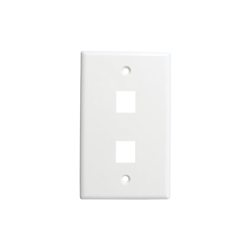 Vertical Cable 304-J2636-2P-WH White 2-Port Keystone Wall Plate