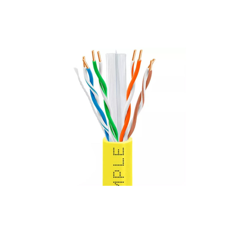 Wavenet 6E04UPSPLSYL4 Yellow 1000-Foot CAT6 Plenum Cable with No Spline