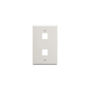 Wavenet FP02PWH White 2-Port Single Gang Flush Style Wall Plate