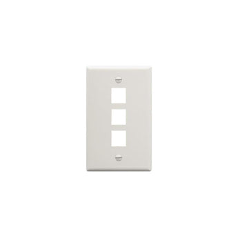 Wavenet FP03PWH White 3-Port Single Gang Flush Style Wall Plate