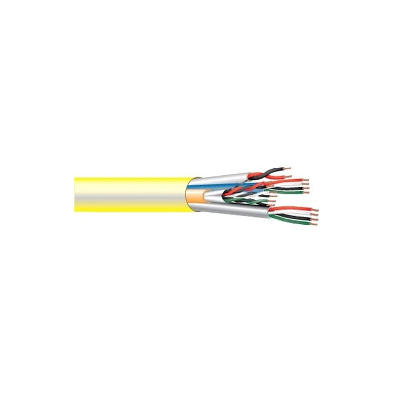 West Penn AC251822B3PYE05 Yellow 500-Foot 22/2 18/4 22/4 22/3 Shielded Flexible Plenum Access Control Cable
